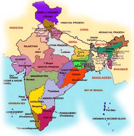 cartina india
